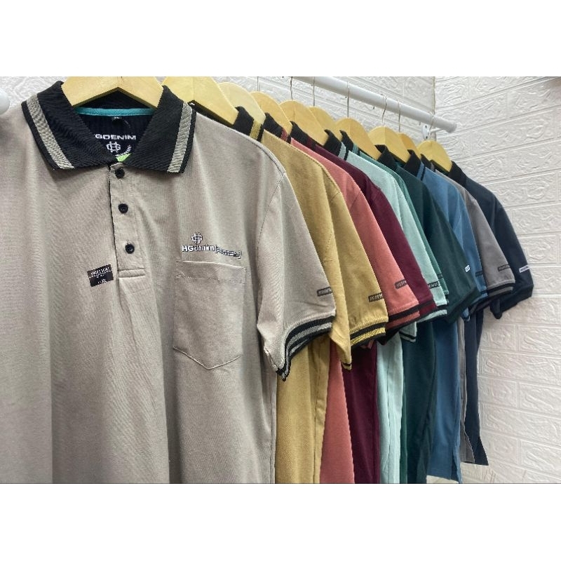 Baju Kaos Kerah Saku / Kantong Katun Uk XL Pria