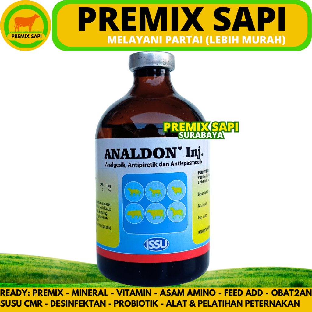 ANALDON 100 ML ISSU - Obat Pereda Sakit Hewan Analgesik Antipiretik Sapi Kambing Kerbau