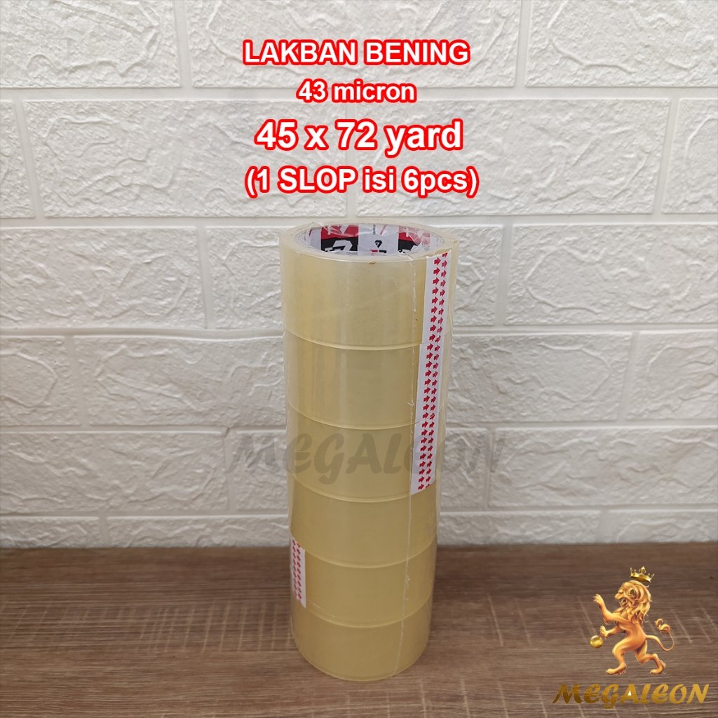 

SLOP Lakban Bening 45mm x 72 yard 43 MICRON TEBAL KUAT
