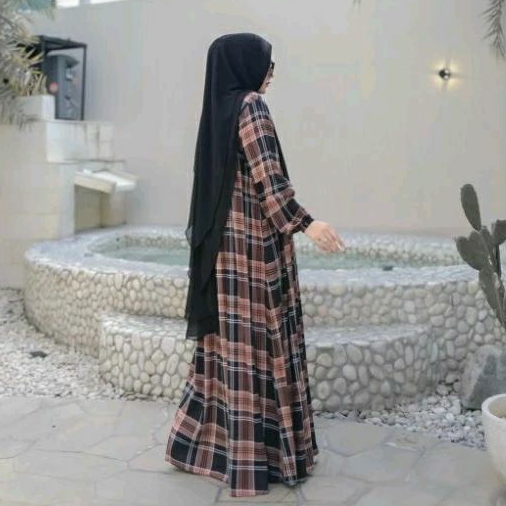 GAMIS BASIC TARTAN (GAMIS SAJA) BY ZAFEETRI // GAMIS RAYON SYARI MOTIF KOTAK
