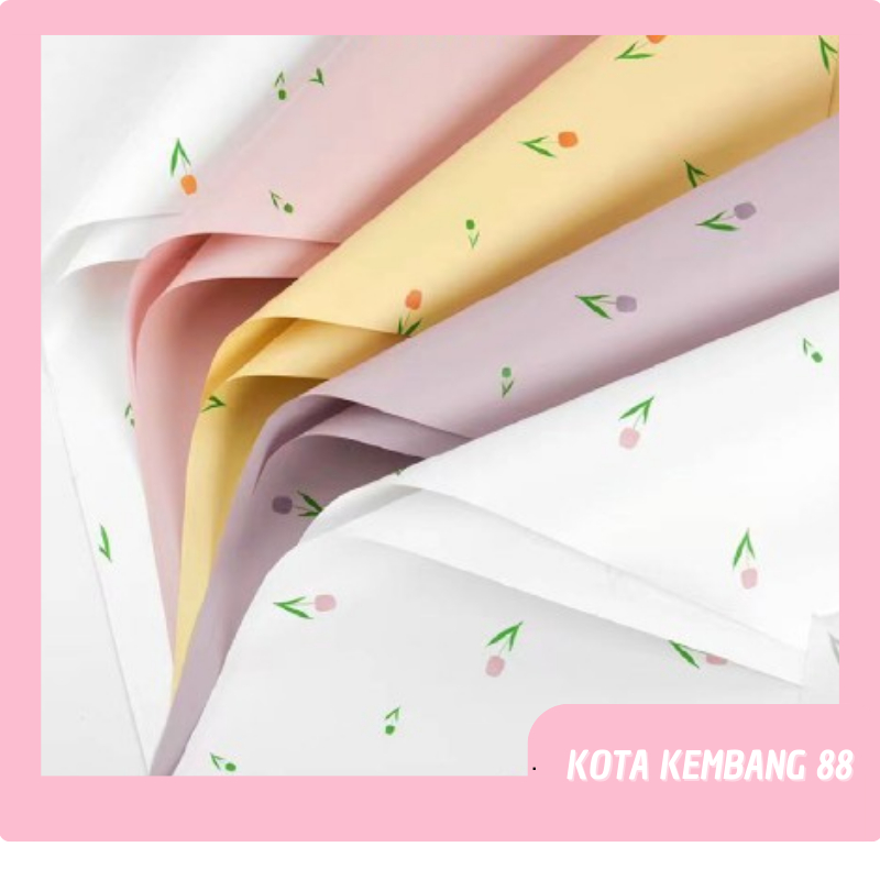 

Kertas Buket Bunga Tulip Cellophane Waterproof Flower Wrapping Paper KB113