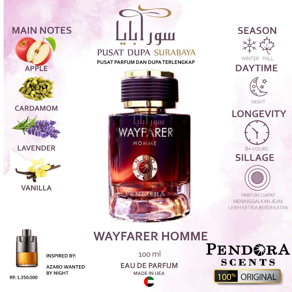Parfum Asli Arab Original Premium Pendora Scents/Wayfarer Homme/pria