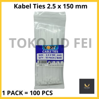 

(1 PACK ) Kabel Ties Cable Tie Ekonomis Murah 2.5 x 100 / 150/ KABEL TIS TIES PUTIH / Cable Ties / Kabel Tis