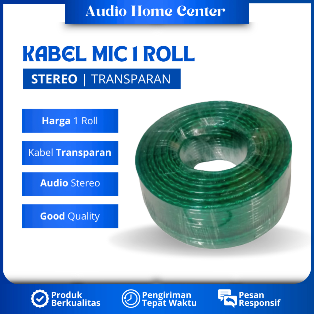 ROLL KABEL MICROPHONE KABEL MIC HARGA 1 ROLL KABEL MIKROFON TRANSPARAN KABEL MIC MURAH STEREO