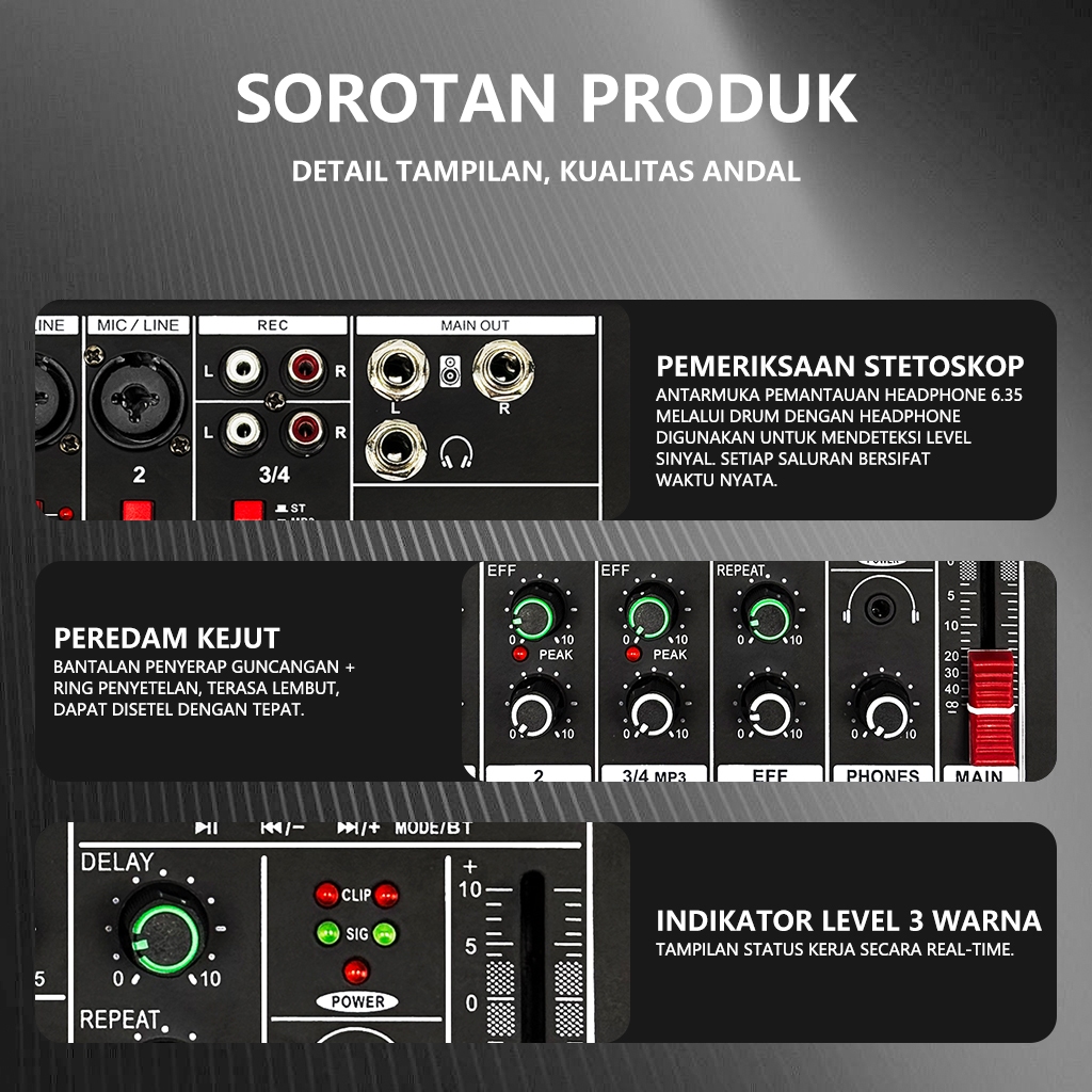 Luxsona Mixer 4 Chanel/Mixer Audio/99Dsp 4 Chanel Mixer Mini /Amplifier Bluetooth Mini