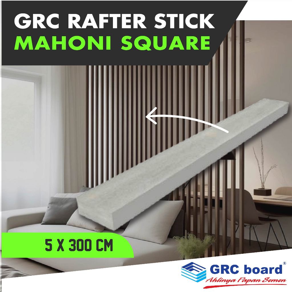 GRC Rafter Stick Mahoni / Square 5 x 300 cm / Conwood / Wood Stick / Fibersemen