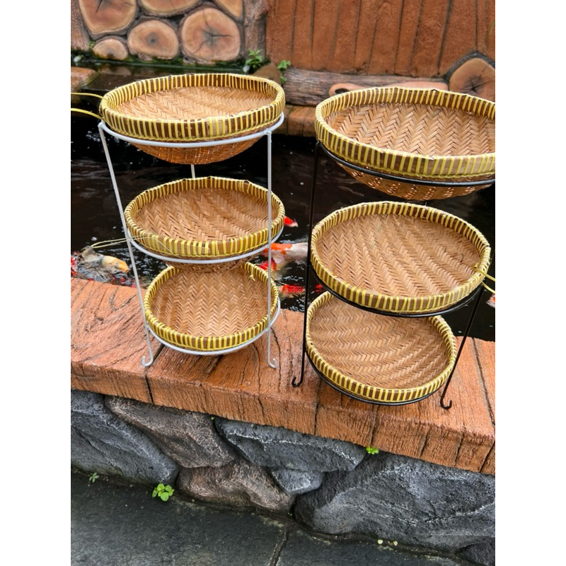 Rak bawang/rak dapur/rak minimalis / + anyaman bambu