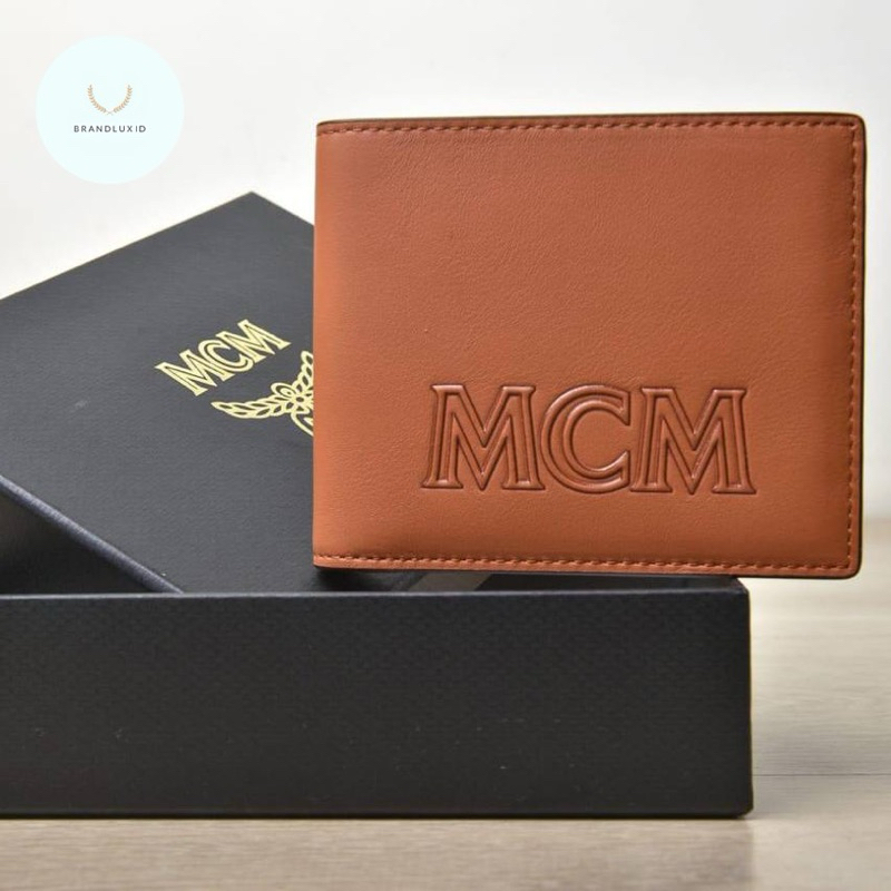 MCM Men Wallet All Cards Leather in Brown Cognac
