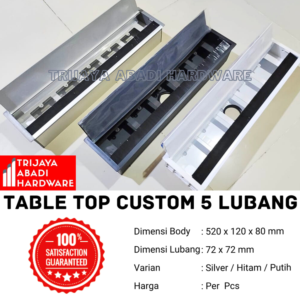 Steker Stop Kontak 5 Lubang Kabel Table Top Box Meja Tanam Alumunium