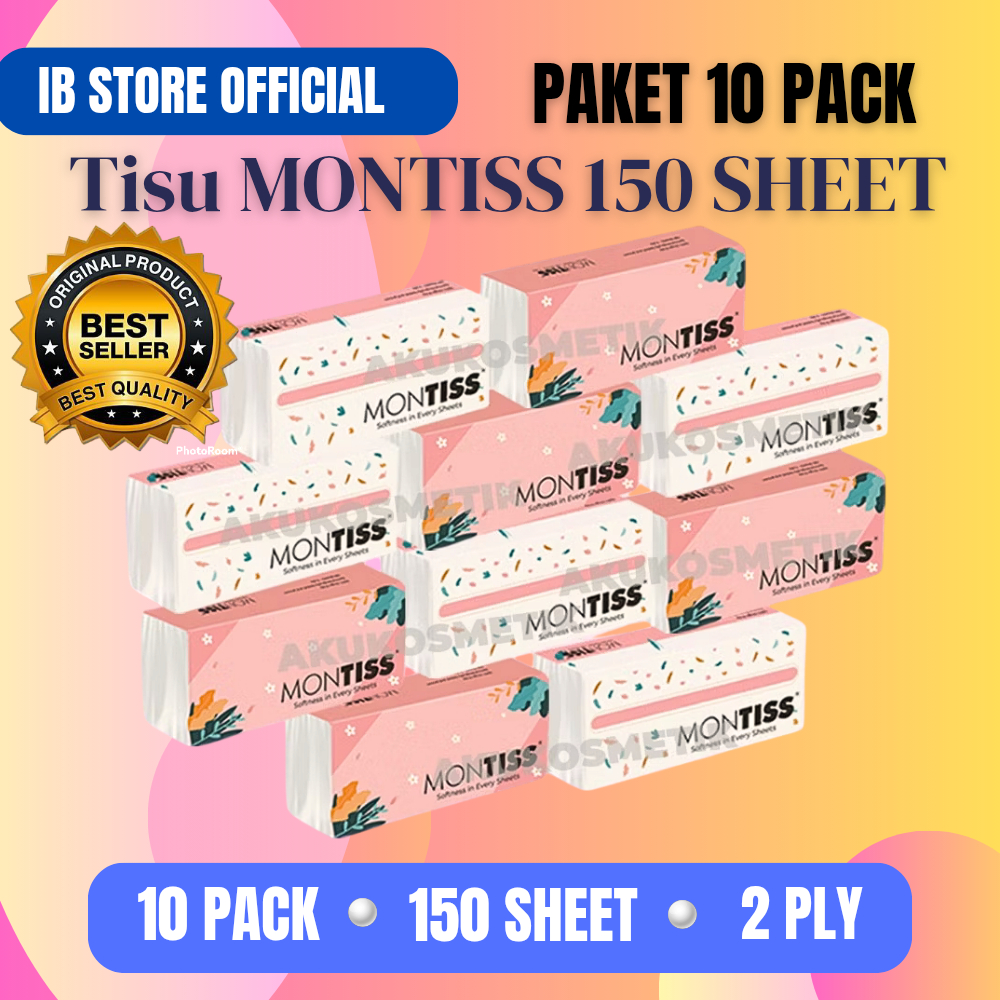 Paket Hemat 10 Pcs Tisu Montiss 150 Sheet Tisu Wajah Lembut 2 Lapis Montis Tissue