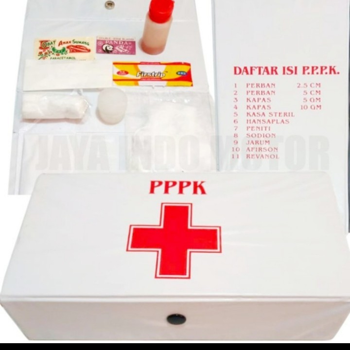 KOTAK P3K MOBIL / KOTAK P3K PUTIH DENGAN ISI LENGKAP