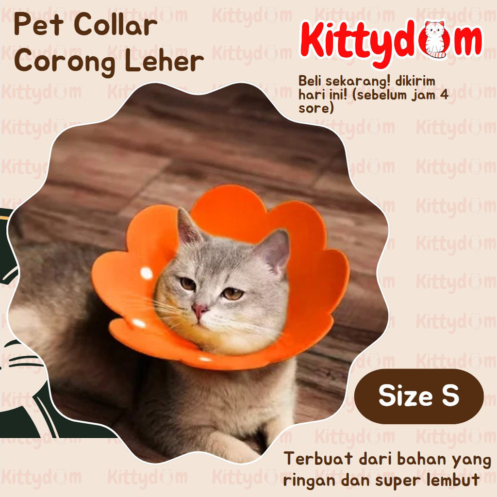KITTYDOM Collar Busa Kucing 4mm Size S Small Pet Colar Corong Pelindung Leher Kucing Cat Kitten Adul