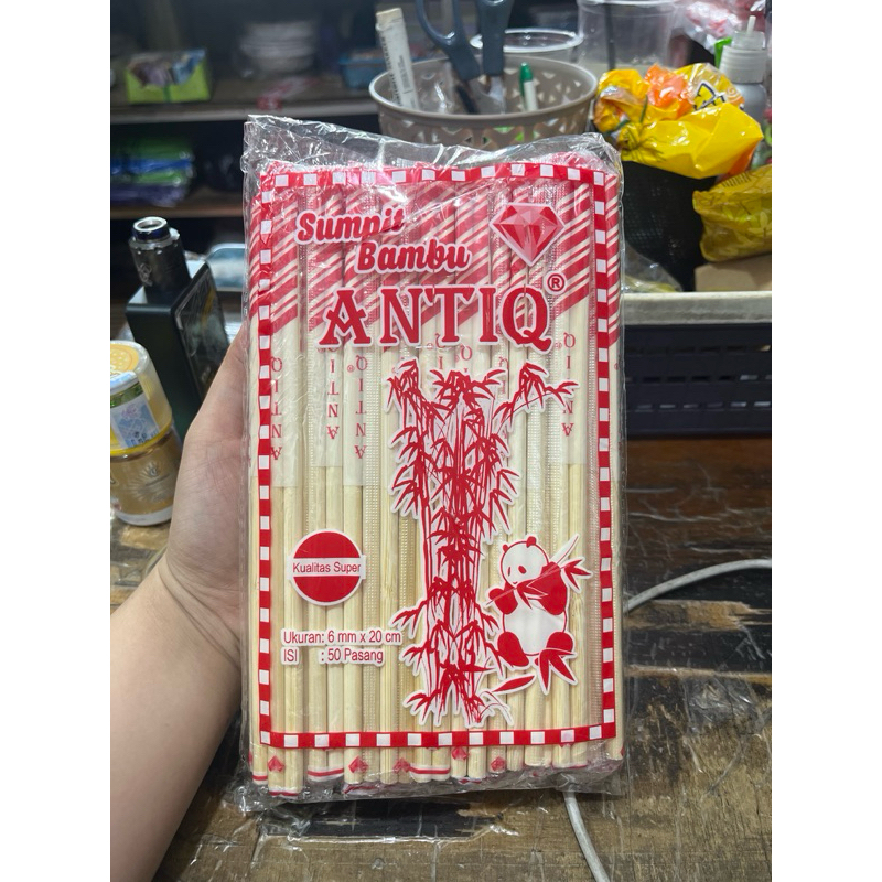 Sumpit Bambu Steril Sumpit Putih Besar 6mm x 20cm (isi 50 pcs)