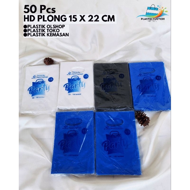 Plastik Polos Olshop HD Plong | Plastik Kemasan | Ukuran 15 X 22 cm, 50 PCS. Kantong Plastik , Plast