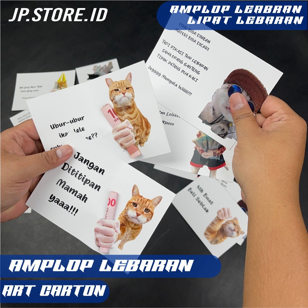 

Kartu Amplop Lebaran THR Kucing / Kartu THR Meme Kucing / Kartu THR / Kartu Amplop Lebaran / Amplop Lebaran 3D