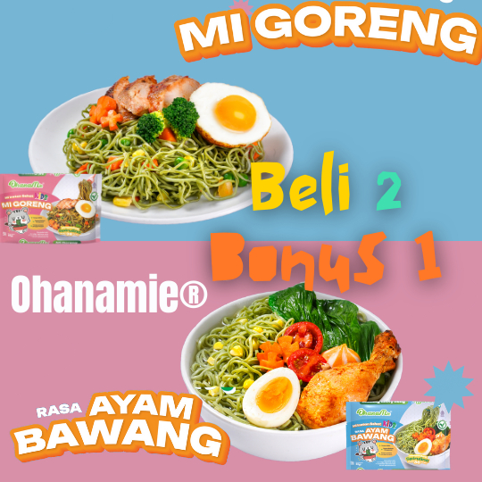 

Ohana Mie Anak Sehat dengan Spirulina Non MSG 2 GRATIS 1