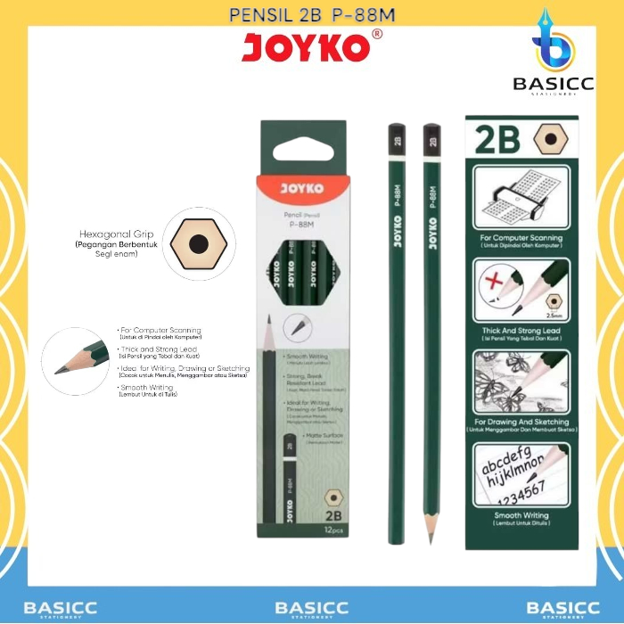 

Joyko Pensil Tulis 2B P-88M | @1Pak=12Pencil