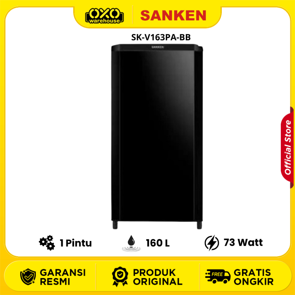 Sanken Kulkas Satu Pintu SK-V163PA-BB Hitam