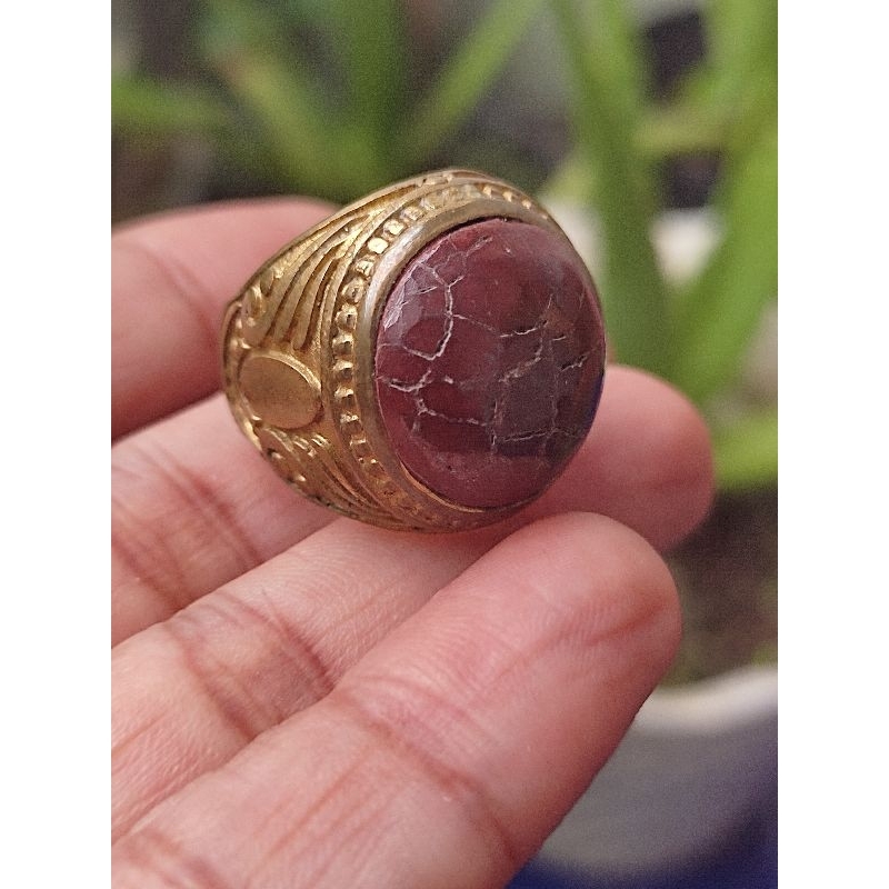 Batu Akik Lawasan  Natural Ring Kuningan