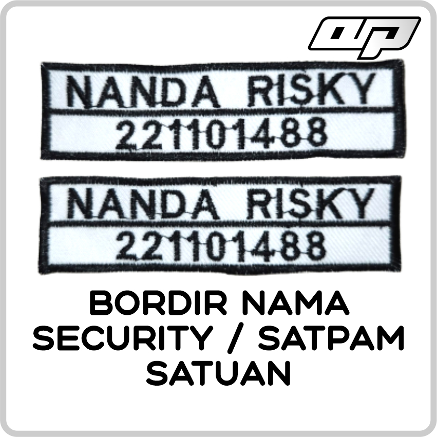 Bordir nama satpam - Bet satpam Badge nama satpam