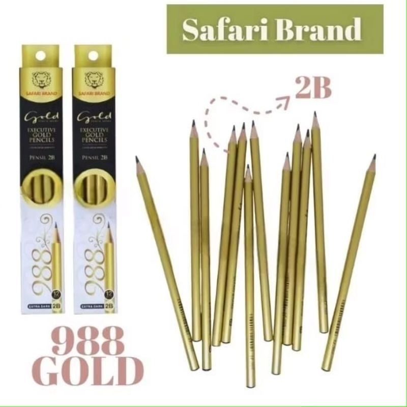 

1 pack isi 12 pcs pensil 2B BIG Gold