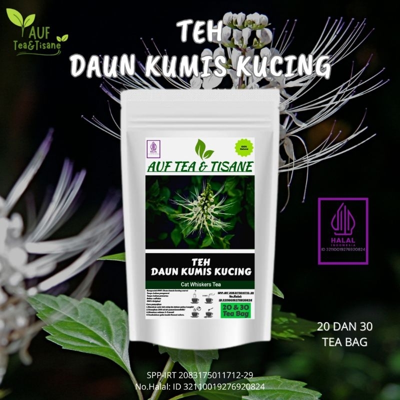 

AUF Tea & Tisane Teh Daun Kumis Kucing | Cat Whiskers Tea | Teh Batu Ginjal,Isi 20&30 Tea Bag(Teh Celup)