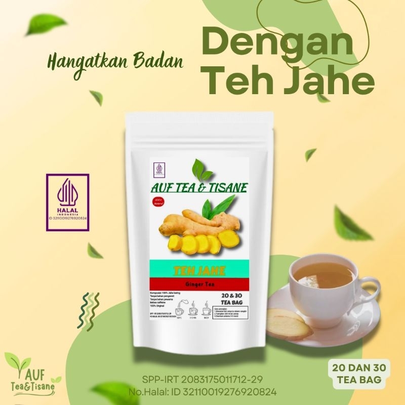 

Teh Jahe / Ginger Tea,Isi 20 & 30 Tea Bag(Teh Celup) 'AUF TEA & TISANE'