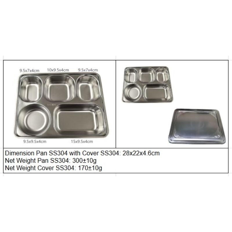 Lunch Box Stainless 304 5 Sekat