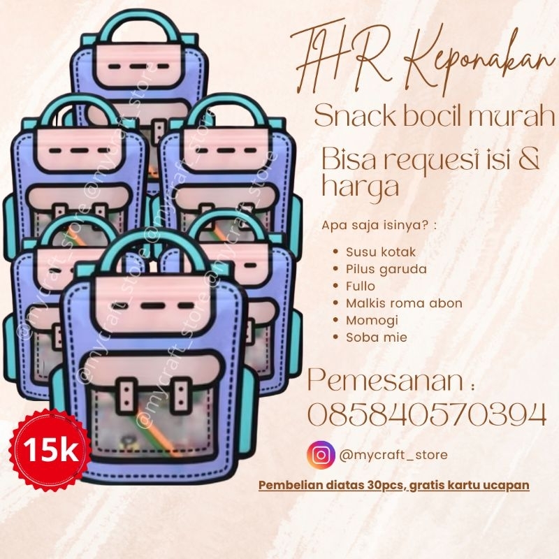

Snack pack hampers anak THR keponakan