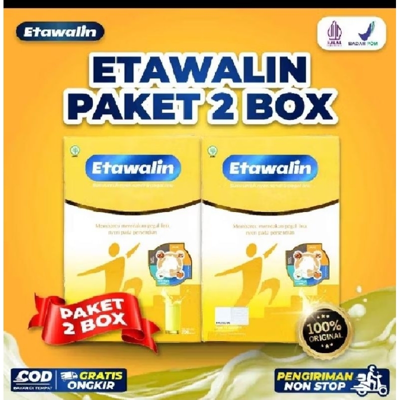 

PAKET 2 BOX SUSU ETAWALIN ORIGINAL 200 GRAM | BPOM | AKUN RESMI ETAWALIN Minuman Bubuk