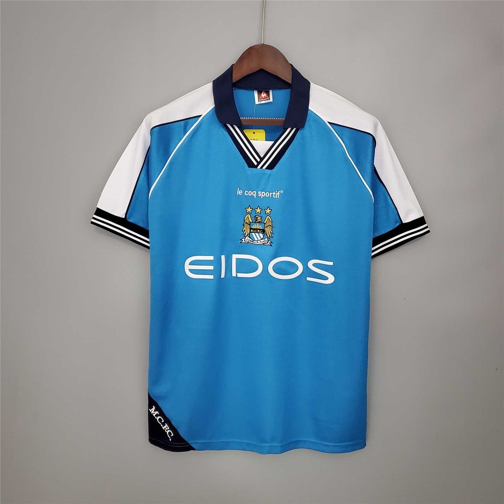 Jersey Bola Dewasa Retro Vintage old manchester city Home 1997 1998 Season 97