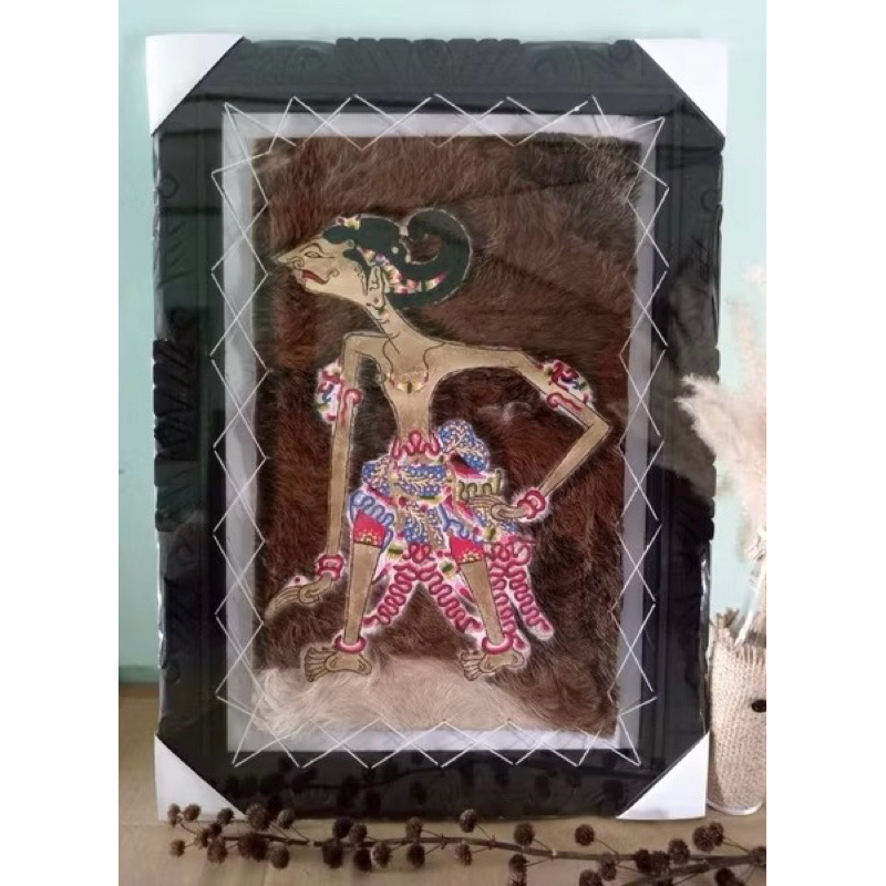 MULTIVERSECRAFTID Lukisan Wayang Bingkai Wisanggeni Bahan Asli Kulit