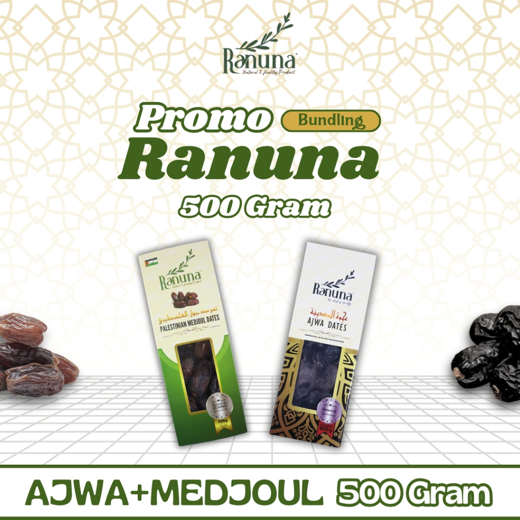

Ranuna - Bundle Kurma Ajwa & Kurma Medjool 500 Gram Premium Organic / Best Seller