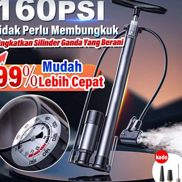 Bonus FREE ADAPTOR16 PSI Alloy Pentil Schrader dan Presta Pompa Sepeda Motor Mobil pompa ban motor p