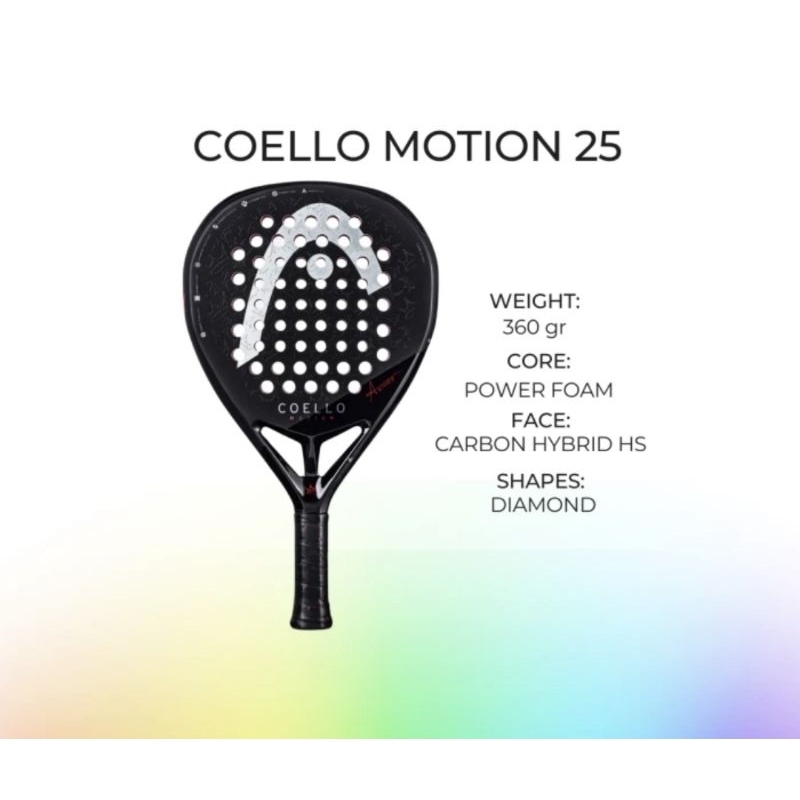 head coello motion 25 padel racket, raket padel, raket head