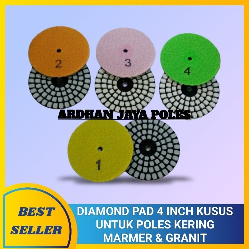 Diamond Pad 4 inch Kusus Untuk Poles Kering Marmer Dan Granit