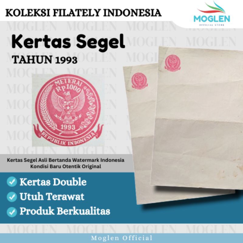 Kertas Segel Tahun 1993 Double Slide Asli Original