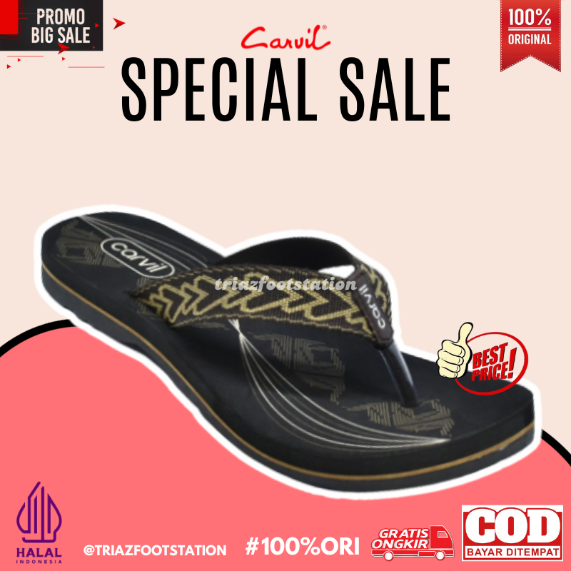 Carvil Velove L Sandal Wanita Jepit Flip Flop Teplek Casual Sponge