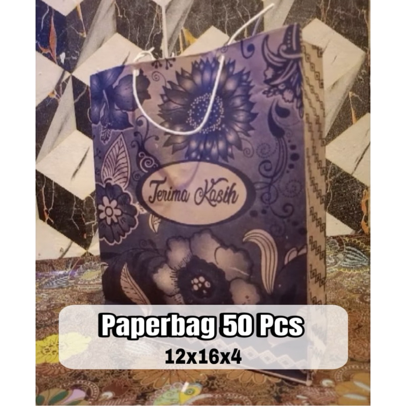 

paper bag batik 50 pcs||tas sovenir pernikahan/pesta||ukuran 12x16x4||