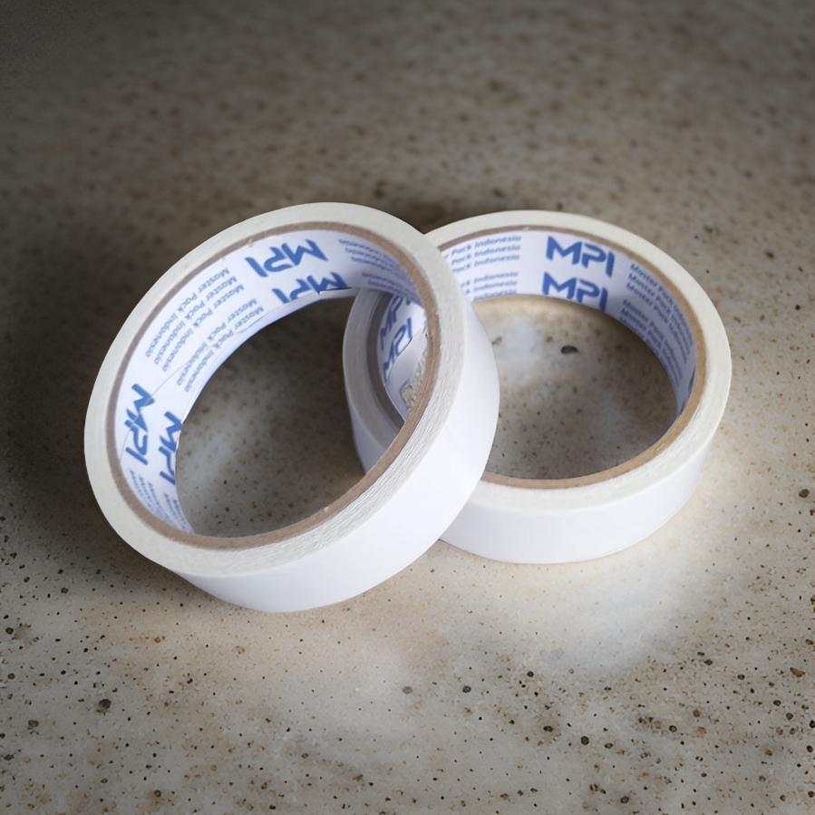 

Double Tape MPI Ukuran 24 mm Panjang 8 Meter | Double Tape Kertas Harga Murah Berkualitas Lengket