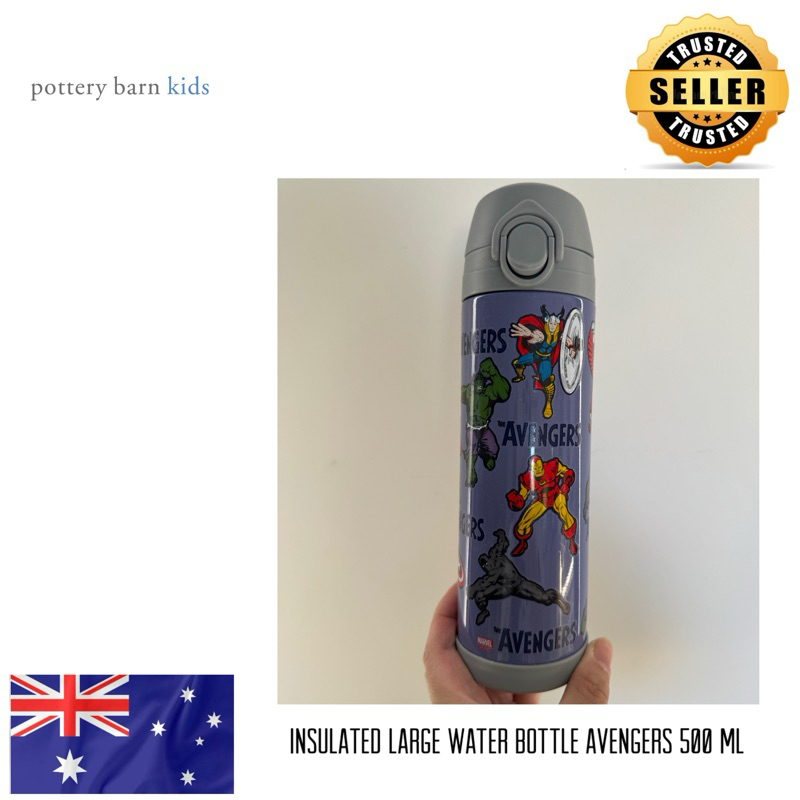 Pottery Barn Kids Marvel Avengers Insulated Large Water Bottle / Botol Minum Avengers 520 ml / Botol