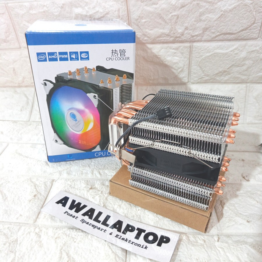 cpu cooler kipas fan processor CPU intel AMD tembaga 6 pipa super