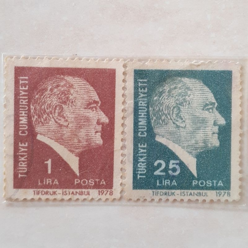 

Perangko Turki Definitive Postage Stamps, 1978, Ataturk (Kemal Ataturk) Tahun 1978 set 2pcs