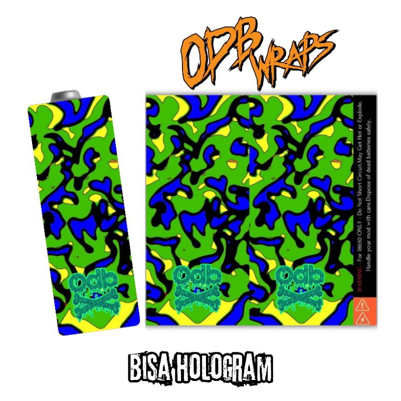 

GUDANGSTIKER - Stiker Wrap Baterai 18650 ODB ABSTAK Full Motif Untuk Melindungi Baterai - Skin Wrap Batre 18650 Original Desain