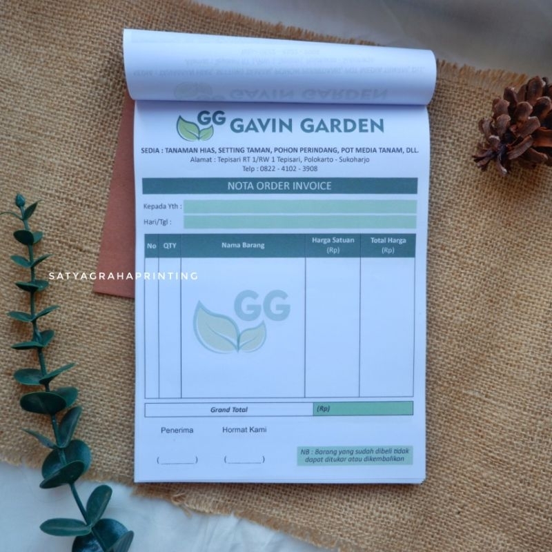 

Nota custom, nota 1 ply, nota kecil 1 ply 1/3 folio, 1/4 folio, 1/2 folio, isi 100 lembar