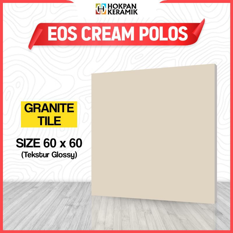 Granite Lantai Warna Cream Polos 60X60 - Hokpan Keramik Glossy