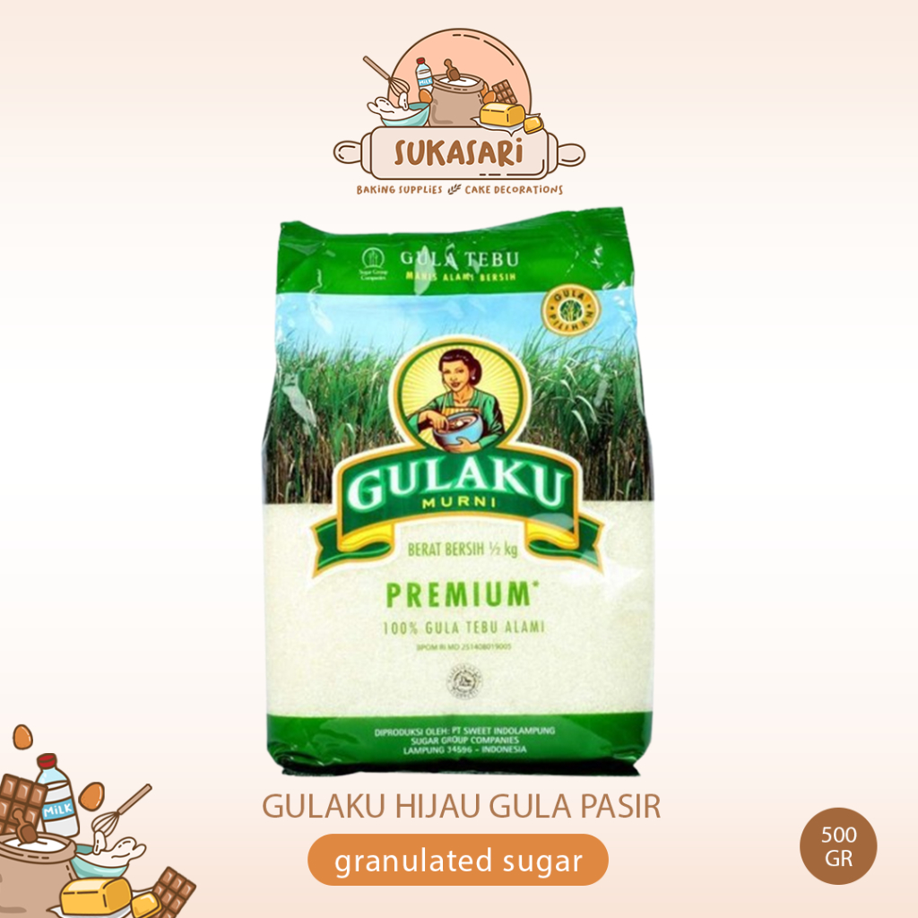 

Gulaku Gula Pasir putih 500gr Gulaku hijau granulated sugar