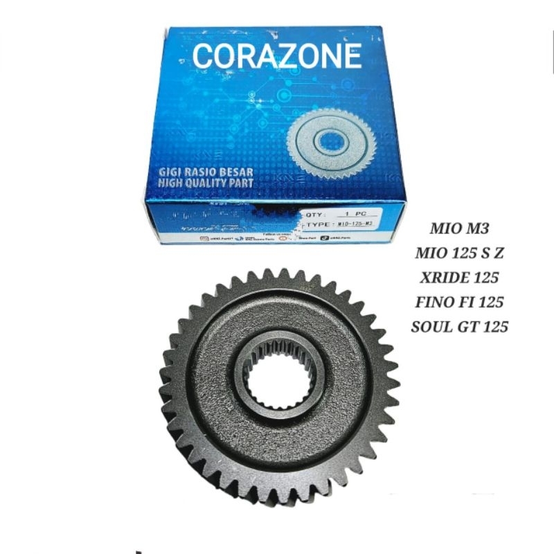 Gigi Rasio Belakang Besar Mio M3 S Z Soul GT Fino Fi Xride 125 Gearbox Gear Box Gir Gardan Ratio Tra