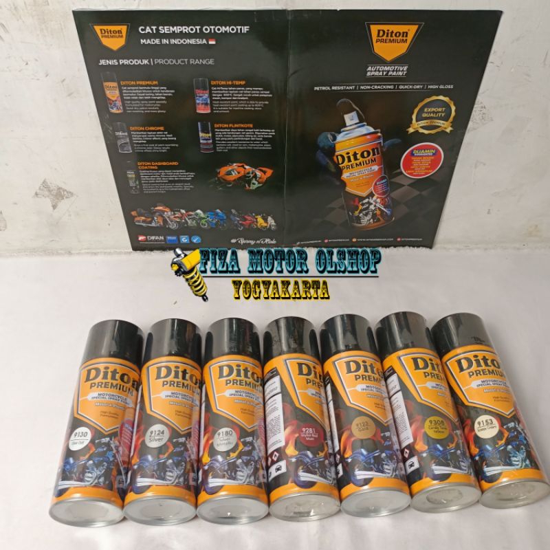 Pilox Diton Premium Cat Semprot Motor Cat Semprot Mobil Stylish Red Matt Silver Gold Clear Doff Scoo