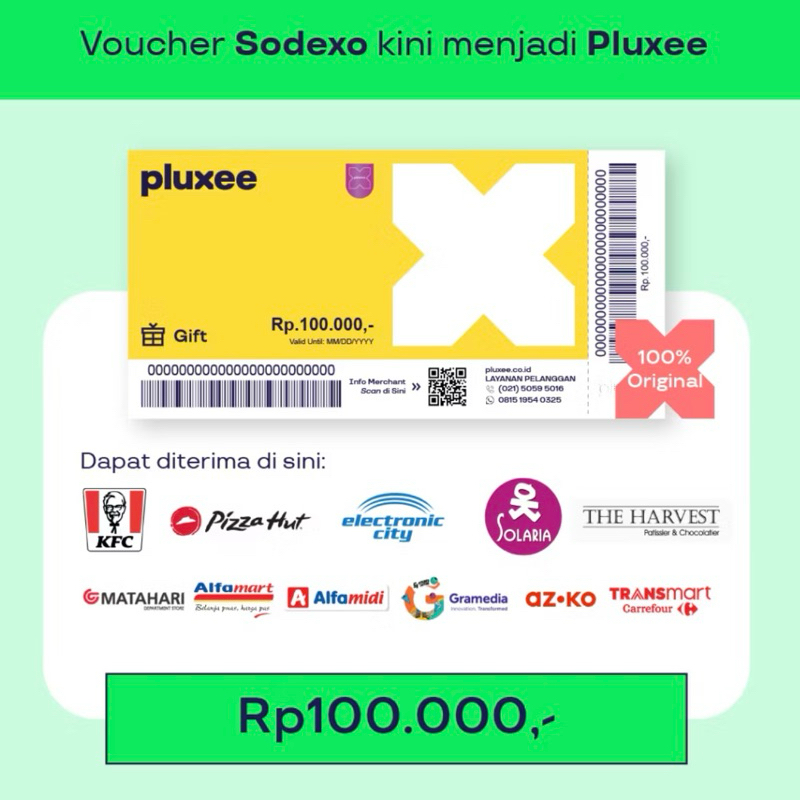 Voucher Pluxee / Sodexo Nominal 100000 100rb Original
